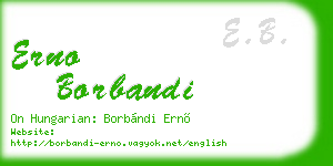 erno borbandi business card